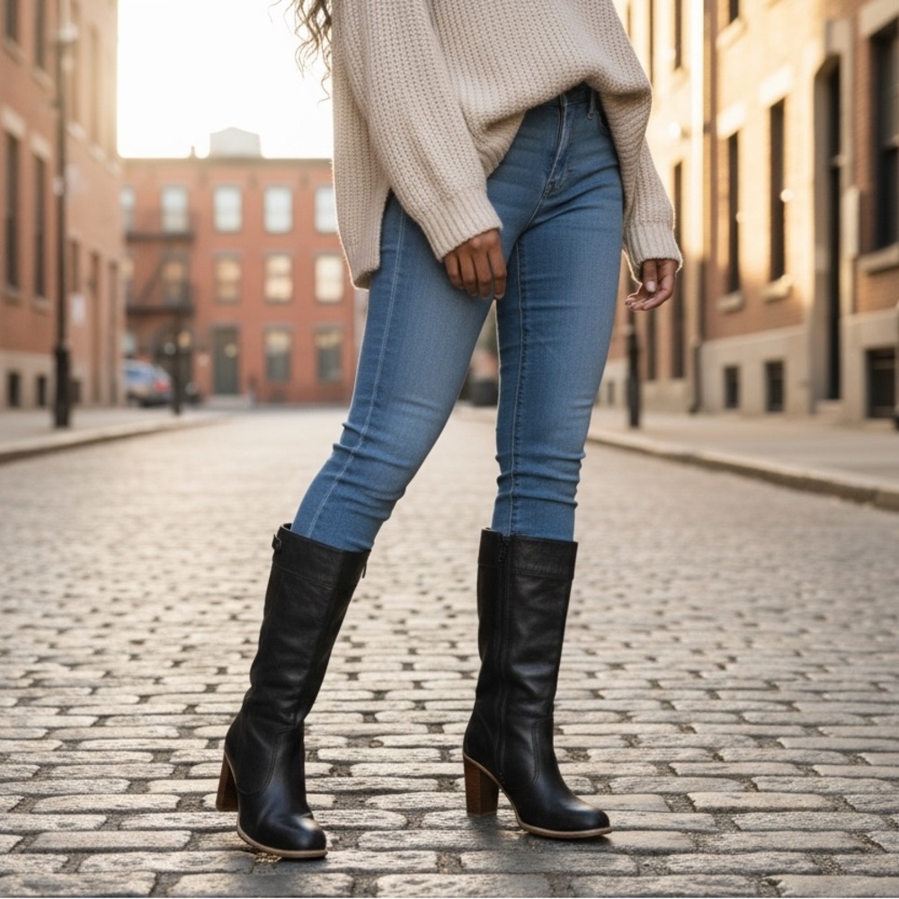 LEVI’S Leather Knee High Heeled Boots